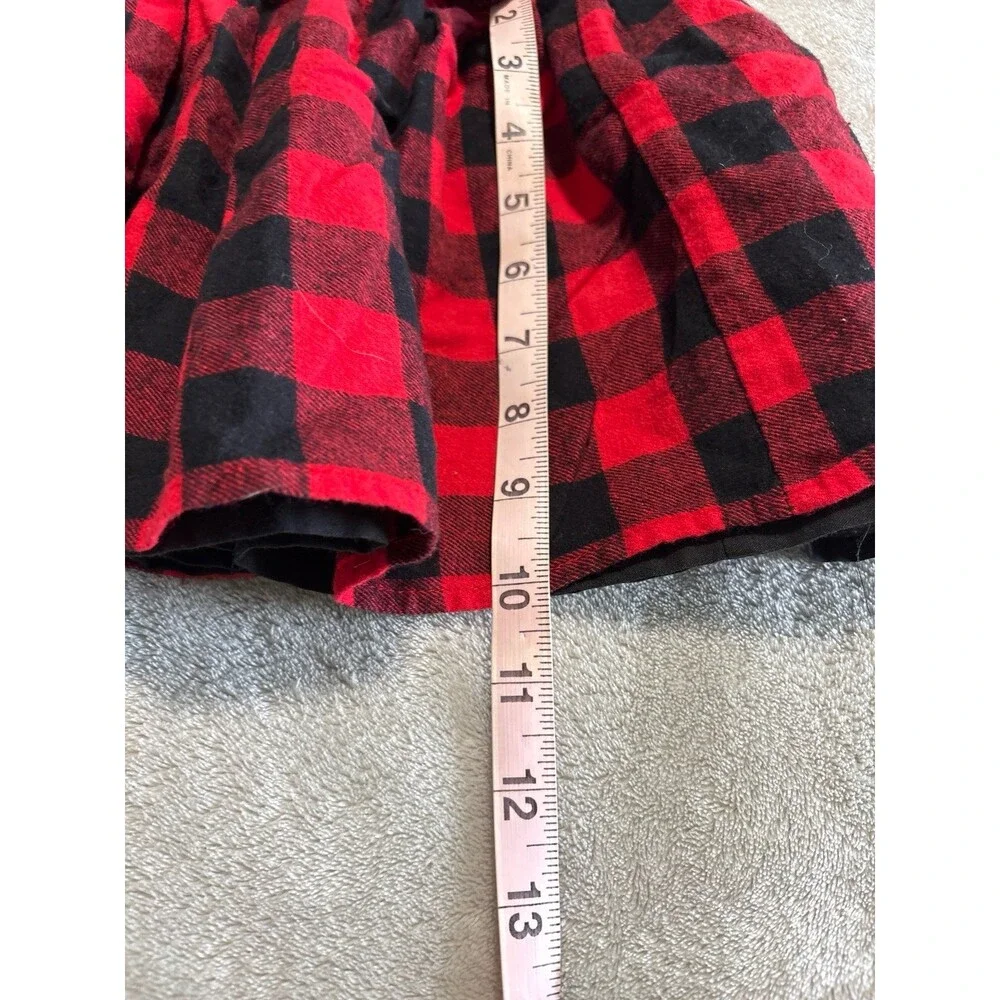 girls skirt buffalo plaid checkered holiday bow red black back to school party